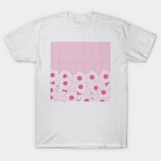 Daisy Grid Hot Pink T-Shirt